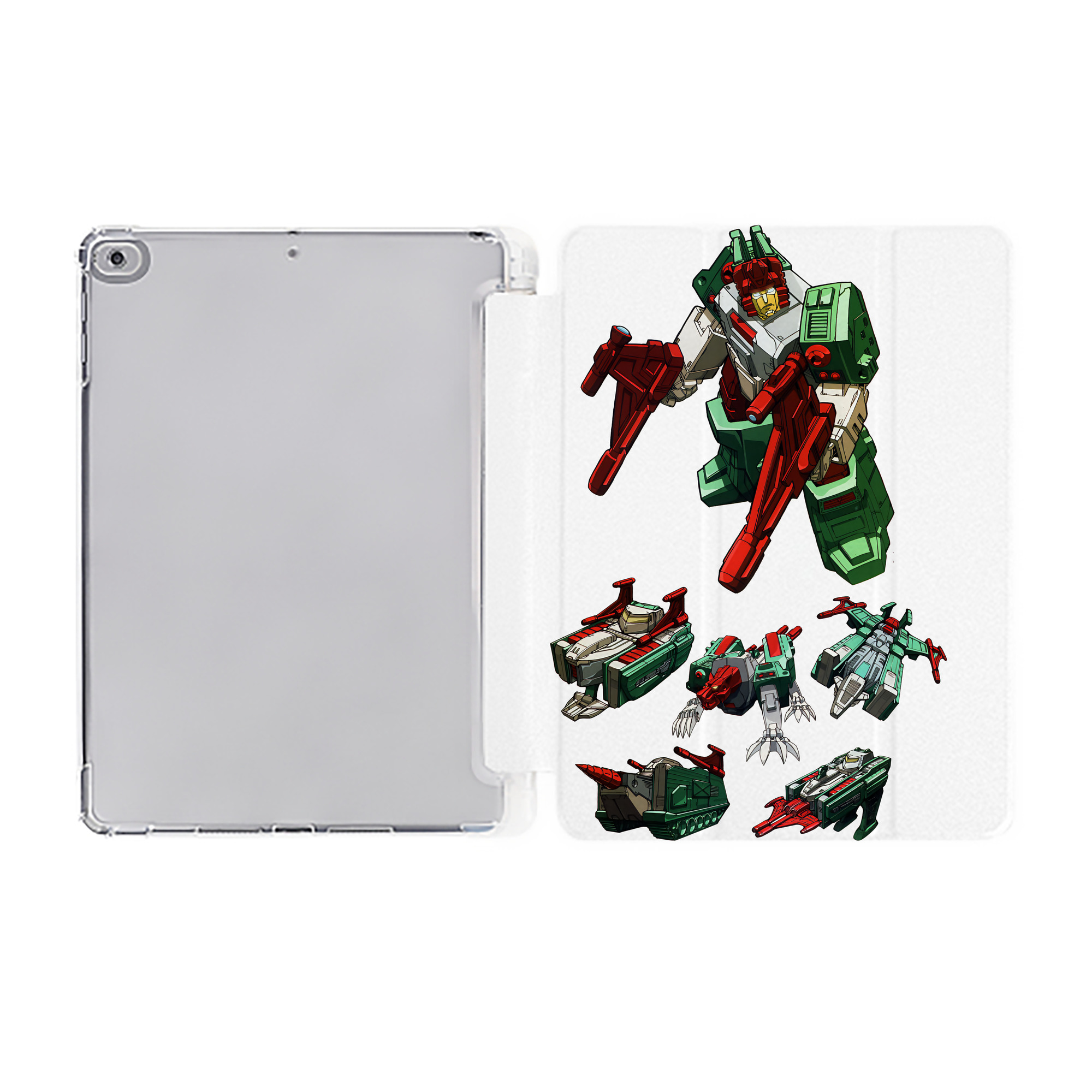 （画像用） Transformers トランスフォーマー IPad ケース ペン収納付き 三つ折りスタンド PUレザー×シリコン 対応機種9.5/10.5/10.9インチ